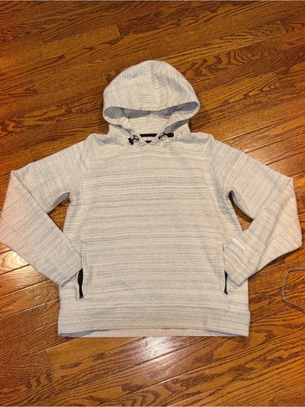 Boys Hooded Pullover Sweater in Heather Light Gray